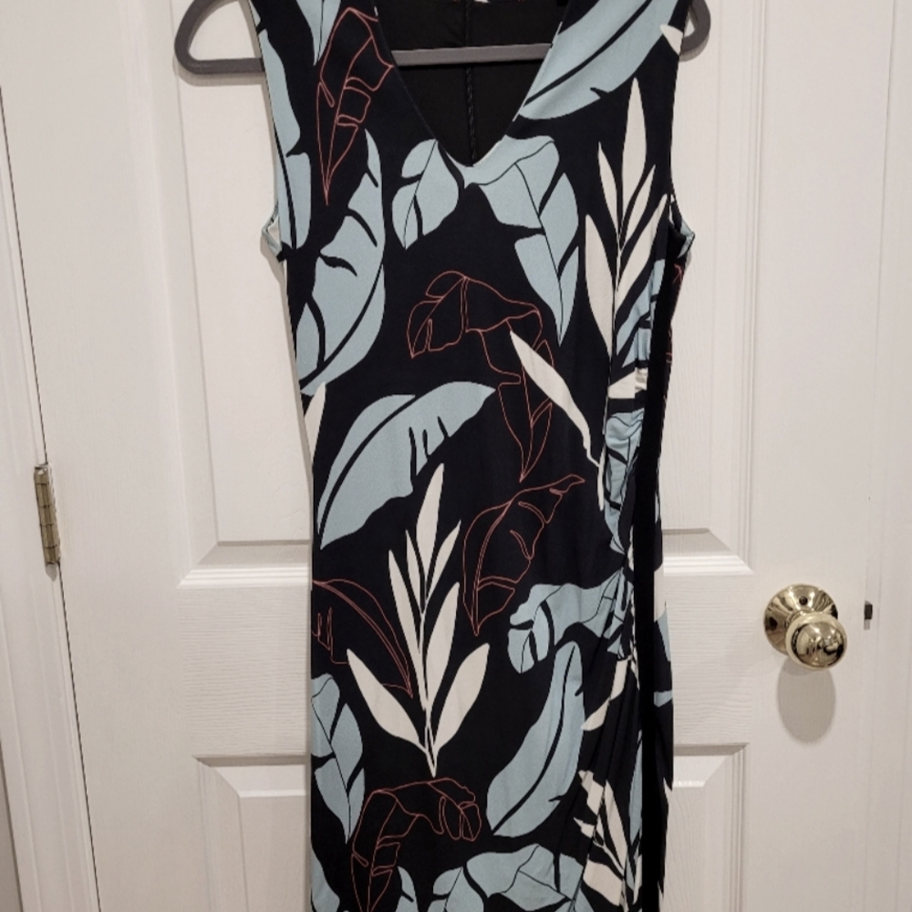 Hugo Boss Erea Tropical Ruched Sheath Dress